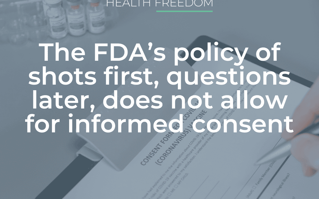 SHF’s oral public comment at FDA’s meeting on COVID shot strain replacement