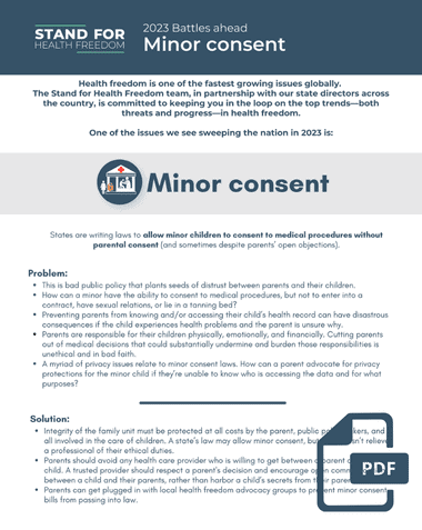 Minor Consent - STAND FOR HEALTH FREEDOM