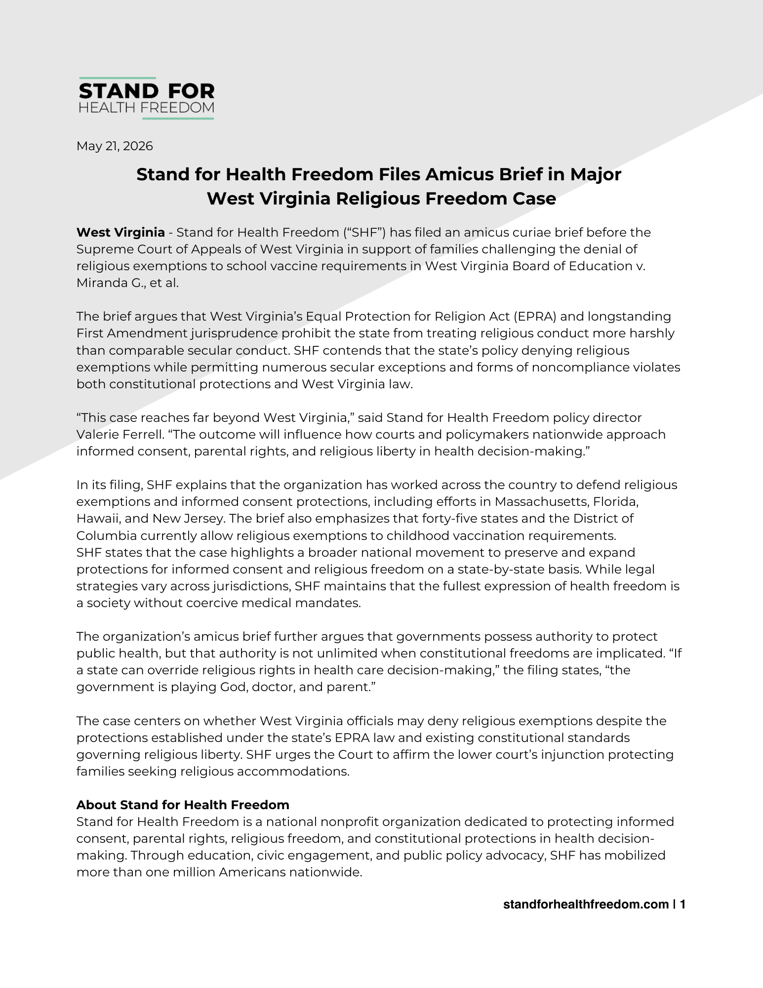 Advocacy Tips | Stand For Health Freedom