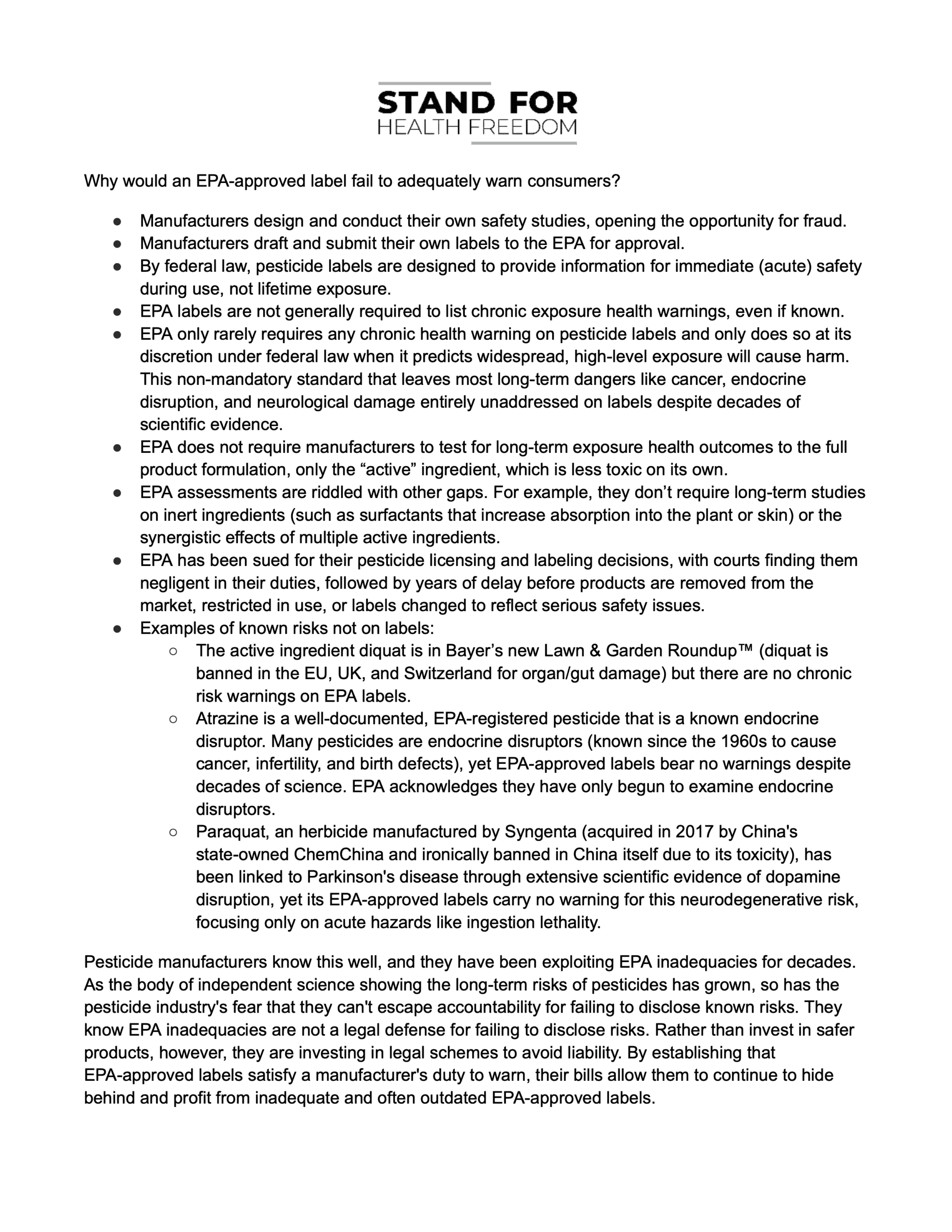 Advocacy Tips | Stand For Health Freedom